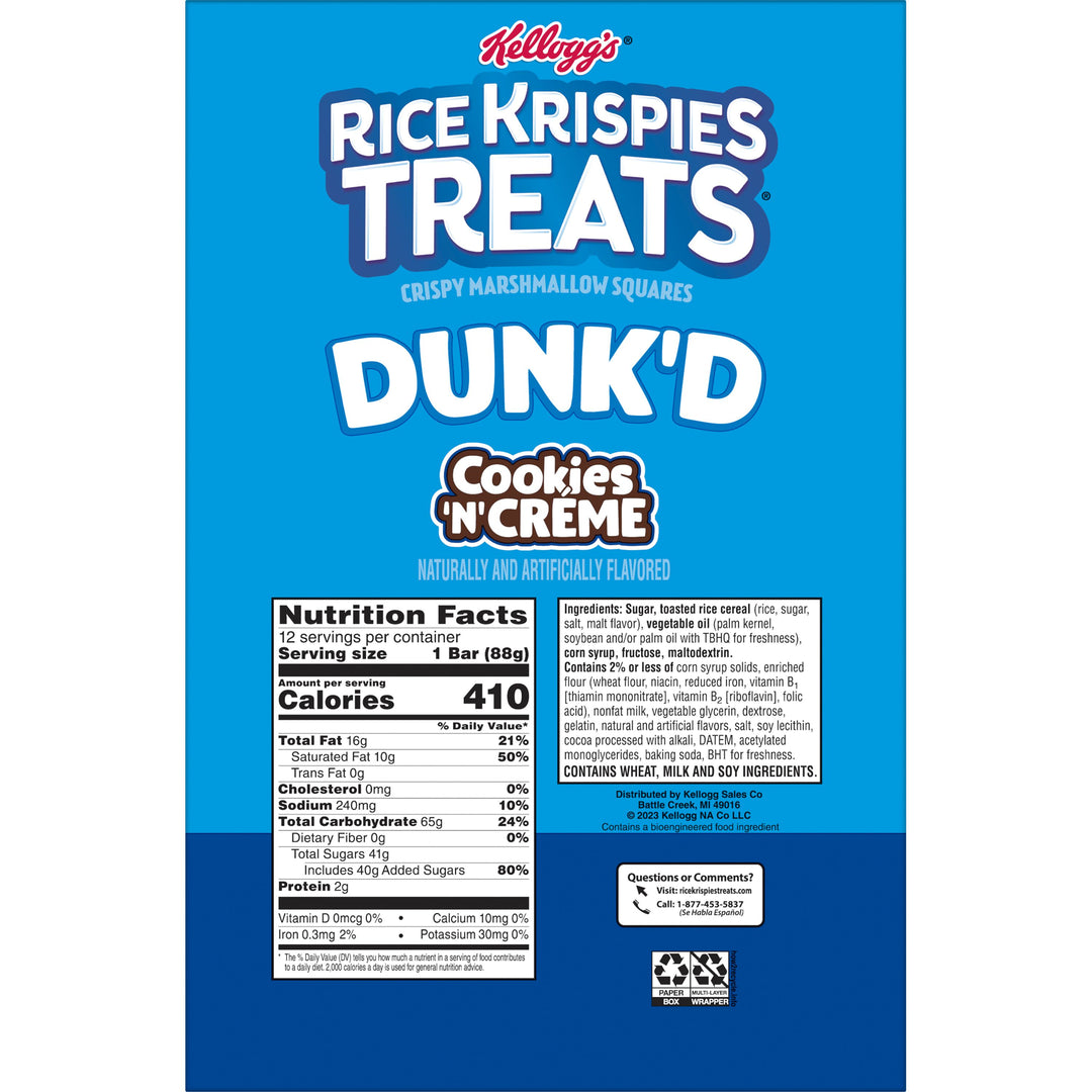 Rice Krispies Rice Krispie Treats Square Cookies & Creme-3.1 oz.-12/Box-6/Case