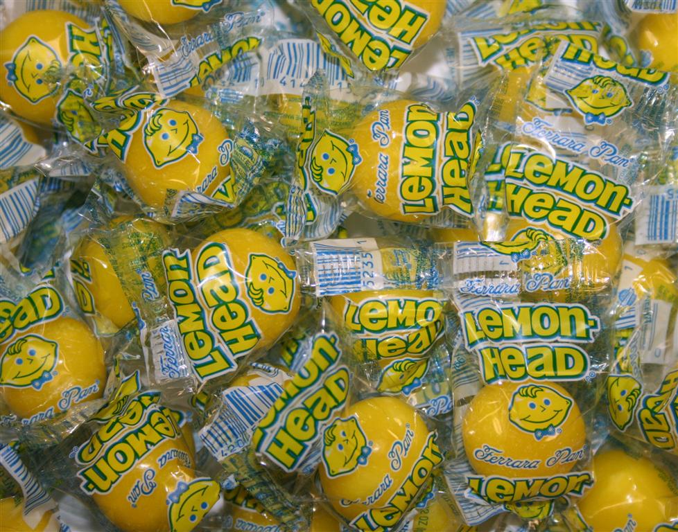 Lemonhead Medium Candy Individually Wrapped Bulk-27 lb.-1/Case