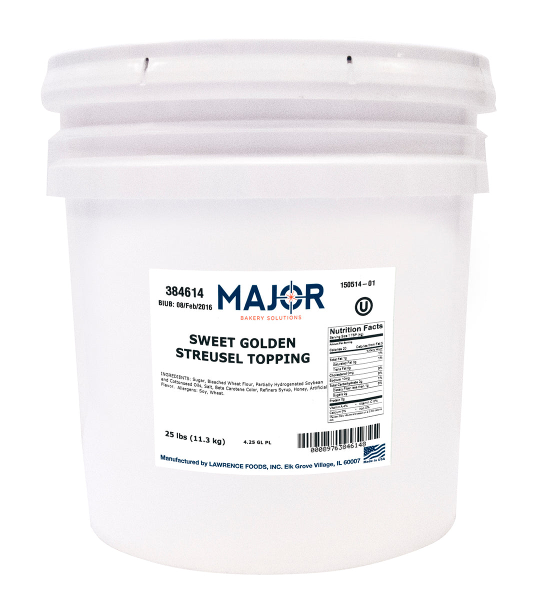 Major Bakery Solutions Sweet Golden Streusel Topping-25 lb.