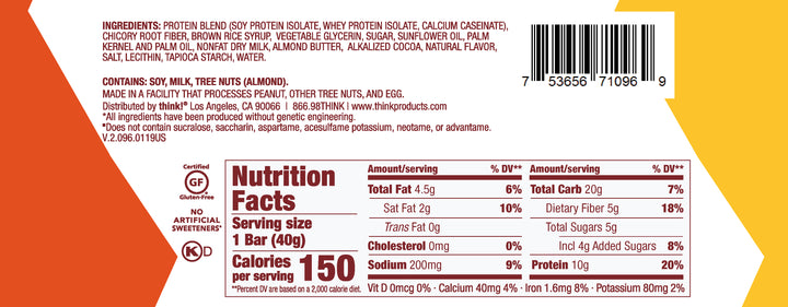 Thinkthin Bar Salted Caramel Lean-1.41 oz.-10/Box-12/Case