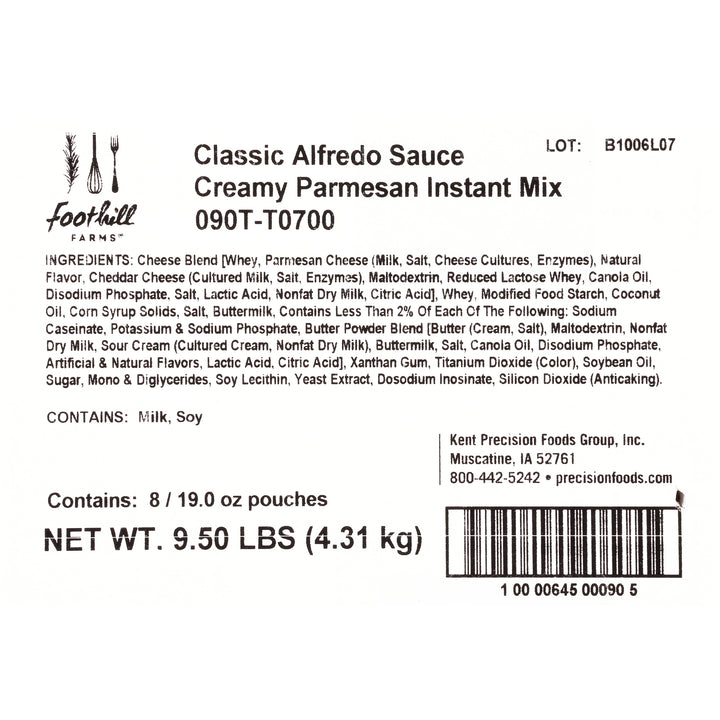 Foothill Farms Classic Alfredo Sauce Mix-19 oz.-8/Case