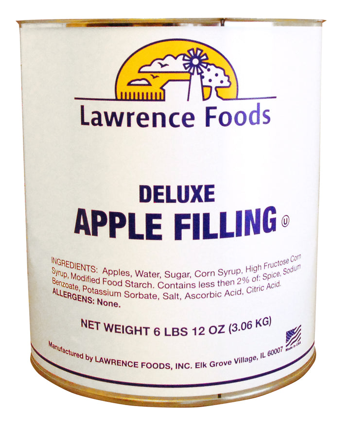 Lawrence Foods Filling Whole Deluxe Apple-6.75 lb.-6/Case