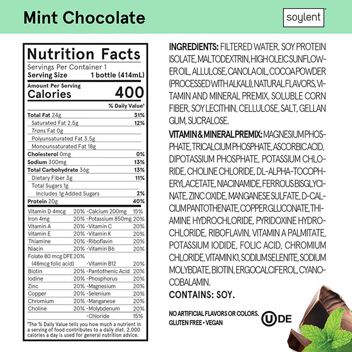 Soylent Mint Chocolate Drink-14 fl oz.-12/Case