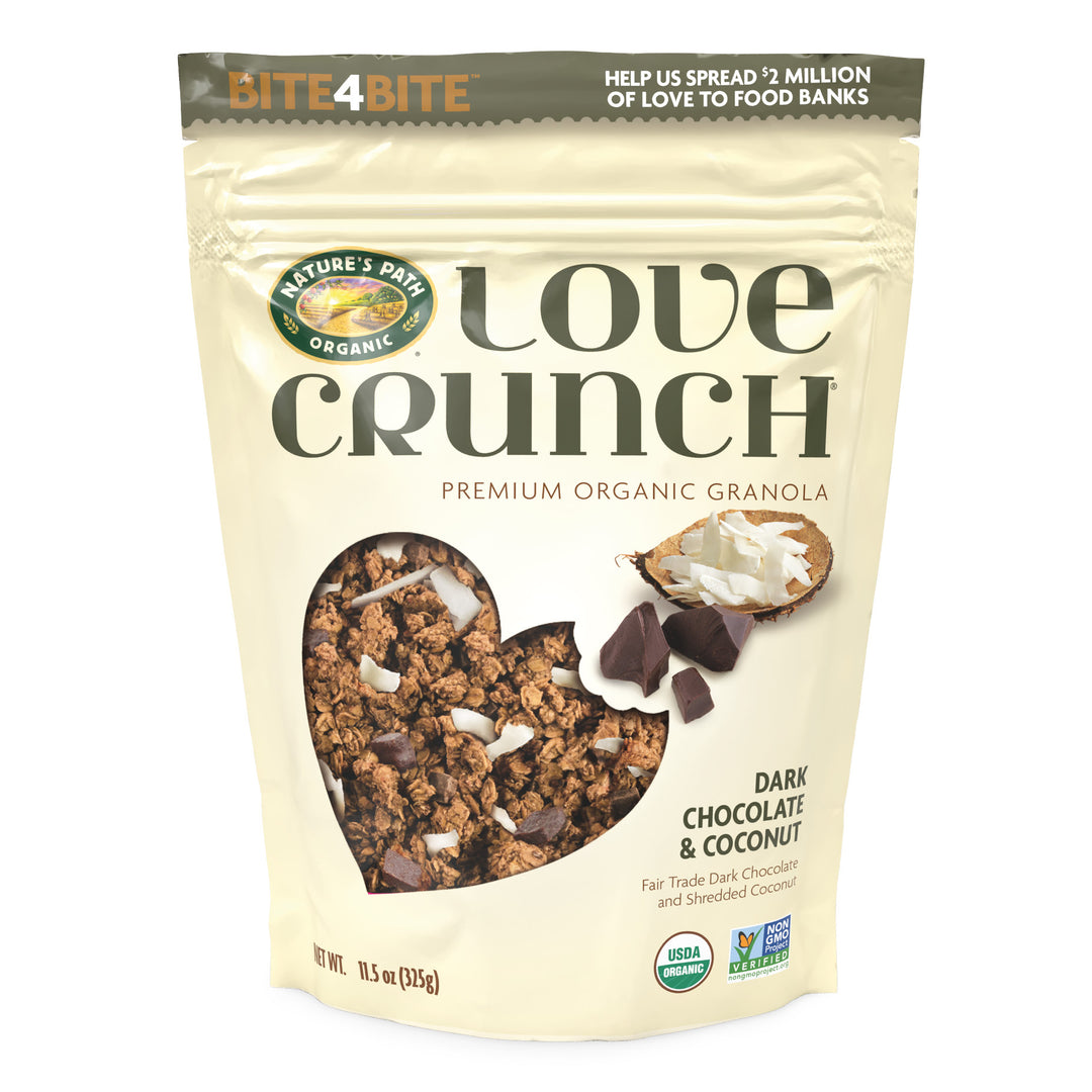 Love Crunch Dark Chocolate Macaroon Organic Granola Pouch-11.5 oz.-6/Case