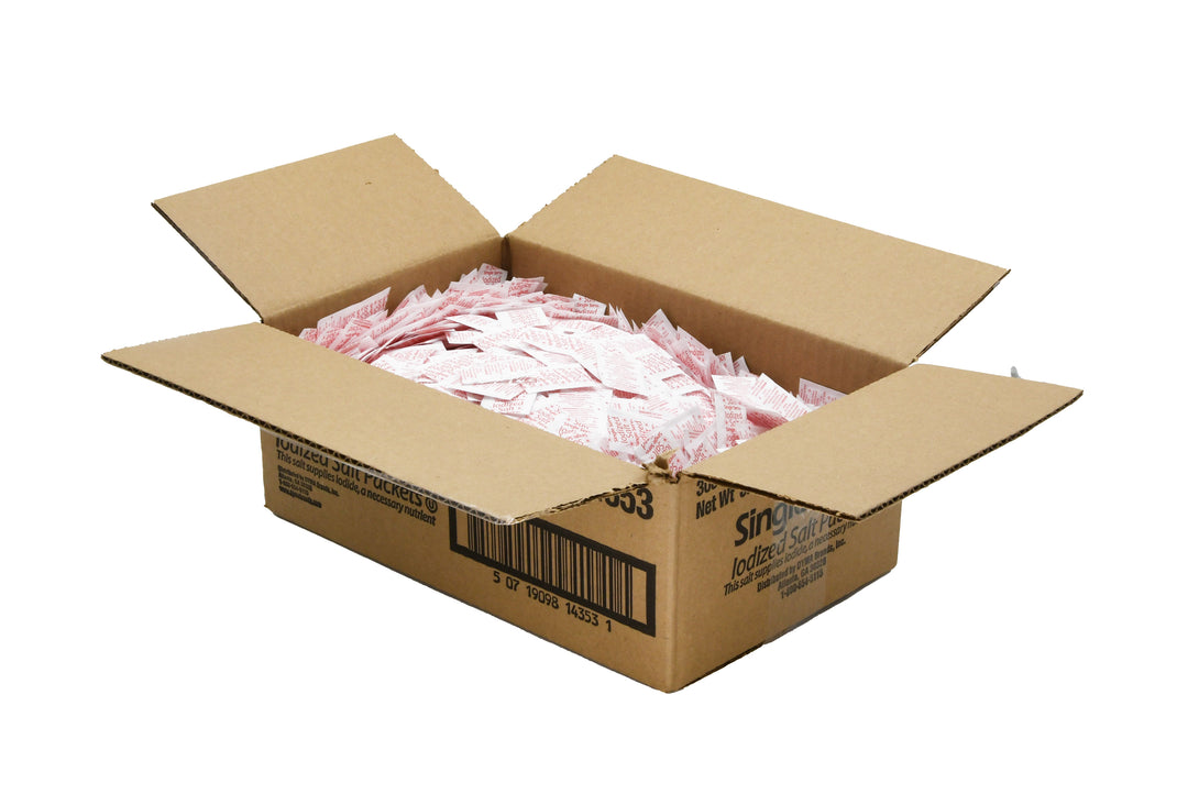 Single Serv Flat Salt Packets-0.6 Gram-3000/Box-3000/Case