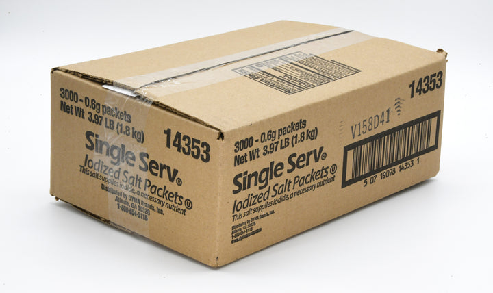 Single Serv Flat Salt Packets-0.6 Gram-3000/Box-3000/Case