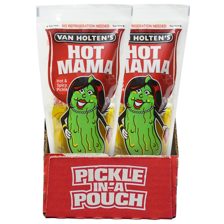Van Holten's Hot Mama King Size Hot And Spicy Pickle Whole Single Serve Pouch-1 Each-12/Case