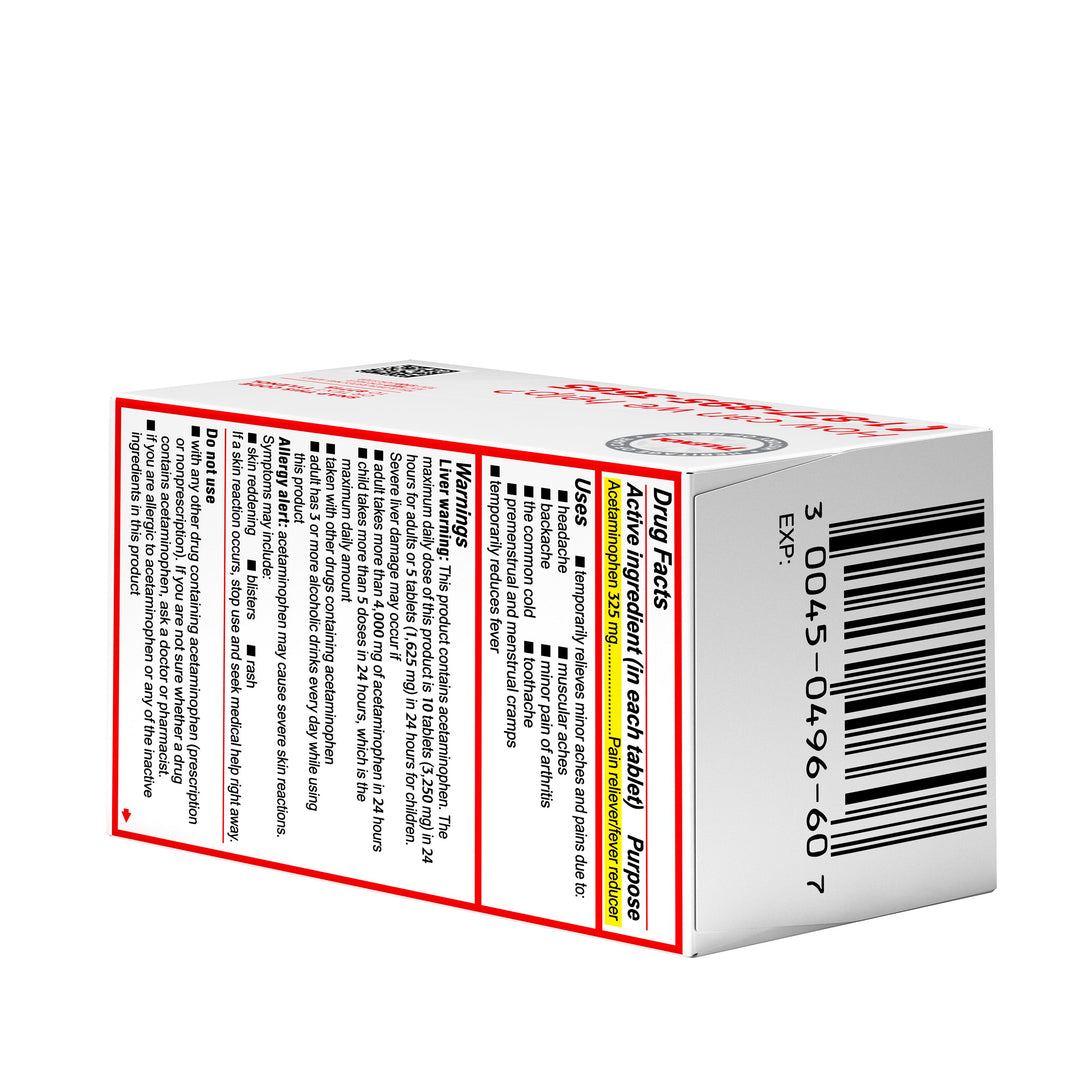 Tylenol Regular Strength Acetaminophen 325 Mg Tablets-100 Count-6/Box-12/Case