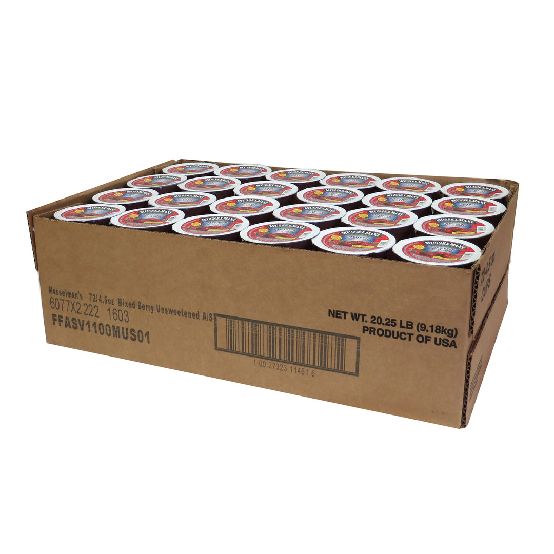 Musselman's Mixed Berry Applesauce Unsweetened-4.5 oz.-72/Box-1/Case