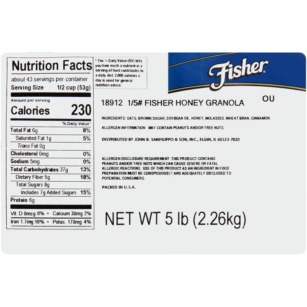 Fisher Honey Granola-5 lb.-1/Case