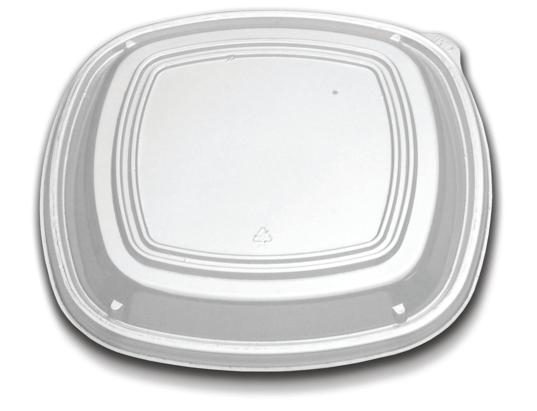 D & W Fine Pack Forum 10.25" Clear-Low Dome-Vented-Square Dome Lid-40 Each-40/Box-4/Case