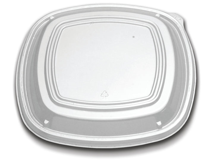 D & W Fine Pack Forum 10.25" Clear-Low Dome-Vented-Square Dome Lid-40 Each-40/Box-4/Case