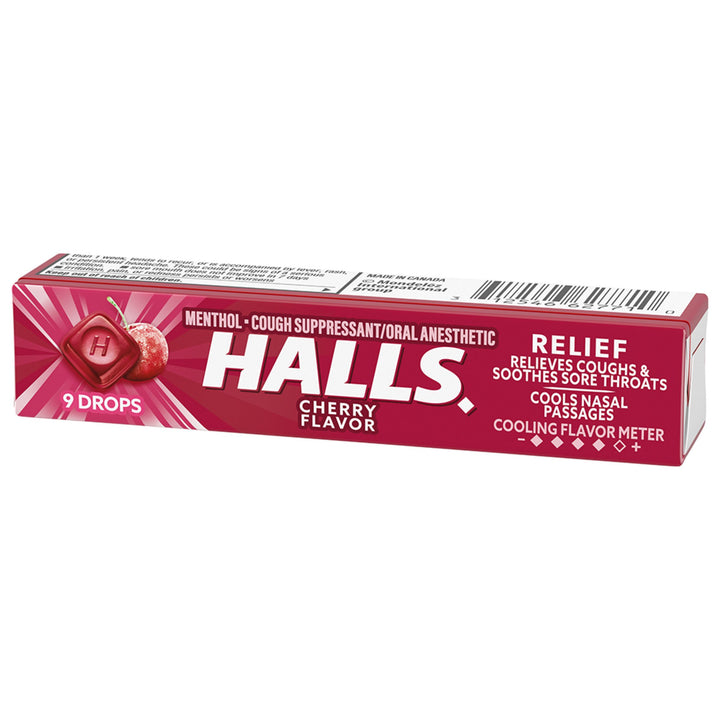 Halls Cherry Cough Drops-9 Count-20/Box-24/Case
