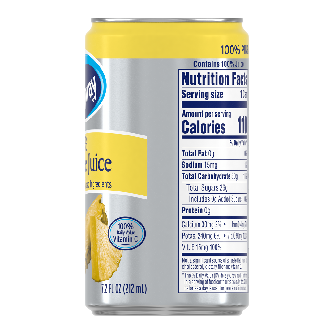Ocean Spray 100% Pineapple Juice-7.2 fl oz.-24/Case