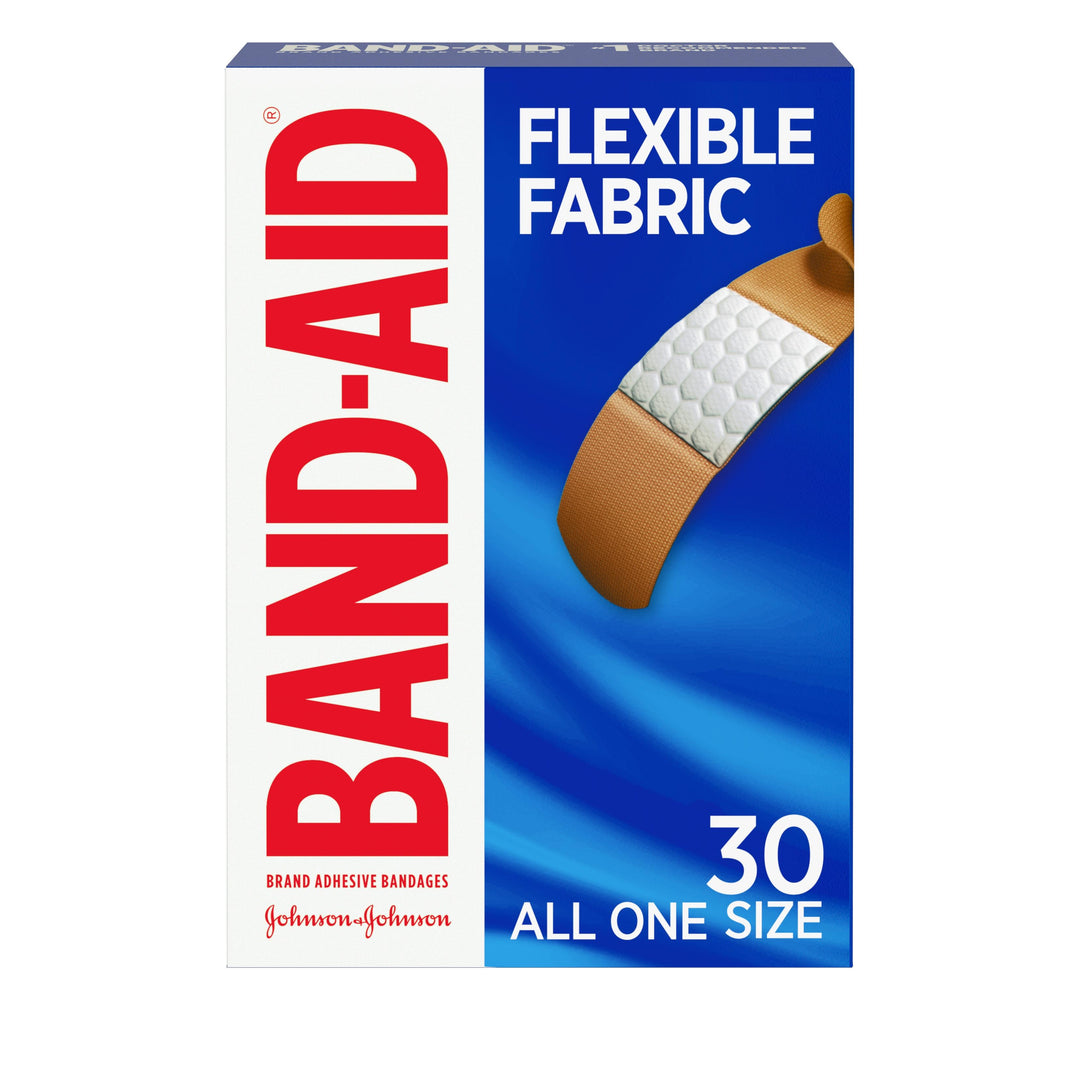Band Aid Flexible Fabric Comfortable All One Size Bandages Box-30 Count-6/Box-4/Case