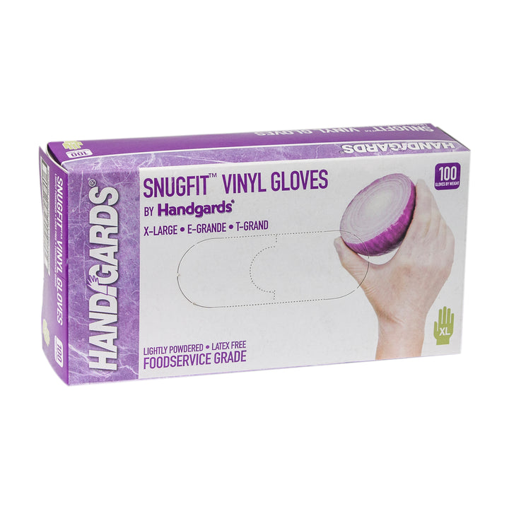 Handgards Snugfit Lightly Powdered Extra Large Vinyl Glove-100 Each-100/Box-10/Case