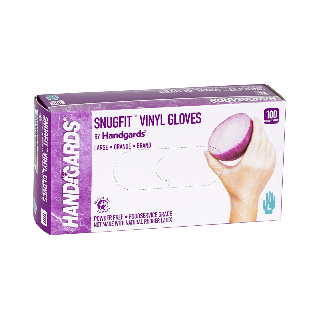 Handgards Snugfit Powder Free Large Vinyl Glove-100 Each-100/Box-10/Case