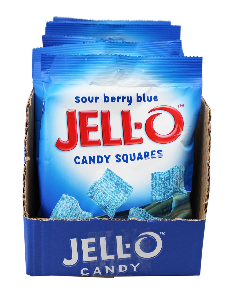 Jell-O Sour Berry Blue Squares Peg Bag-4.5 oz.-12/Case
