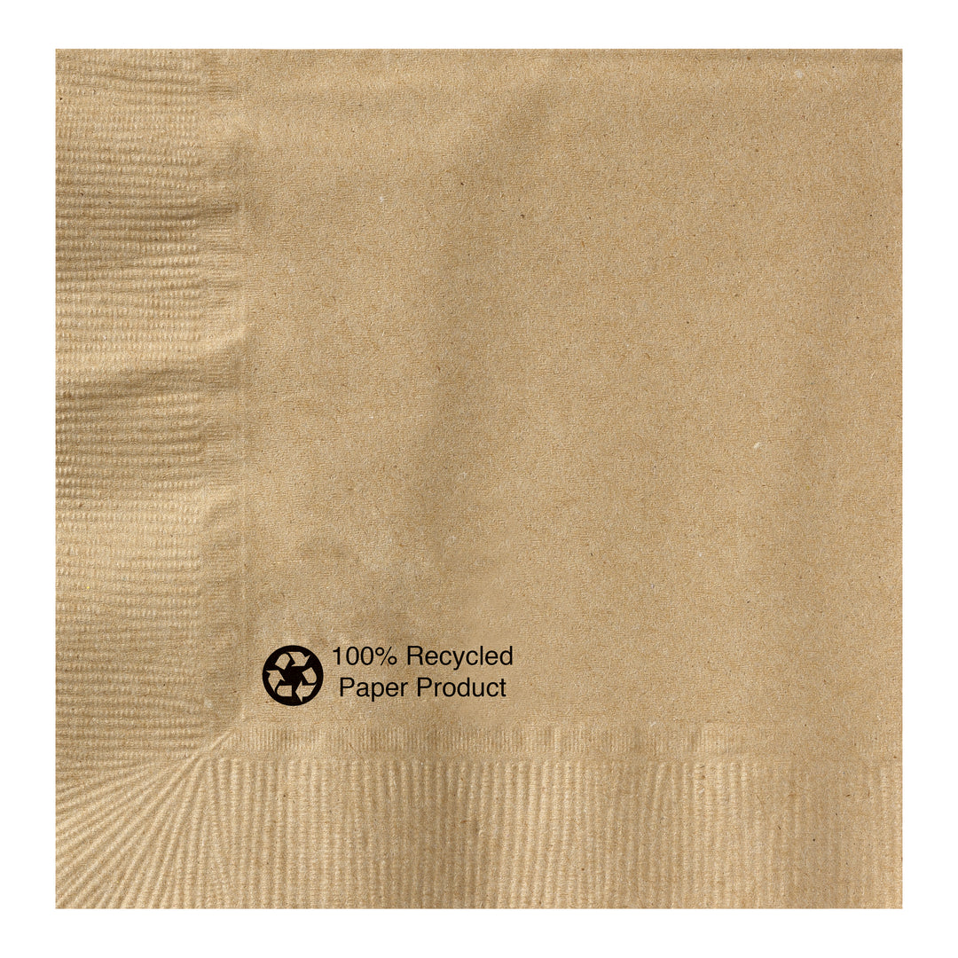 Hoffmaster 10 Inch X 10 Inch 1 Ply 100% Recycled Kraft Beverage Napkin-250 Each-4/Case