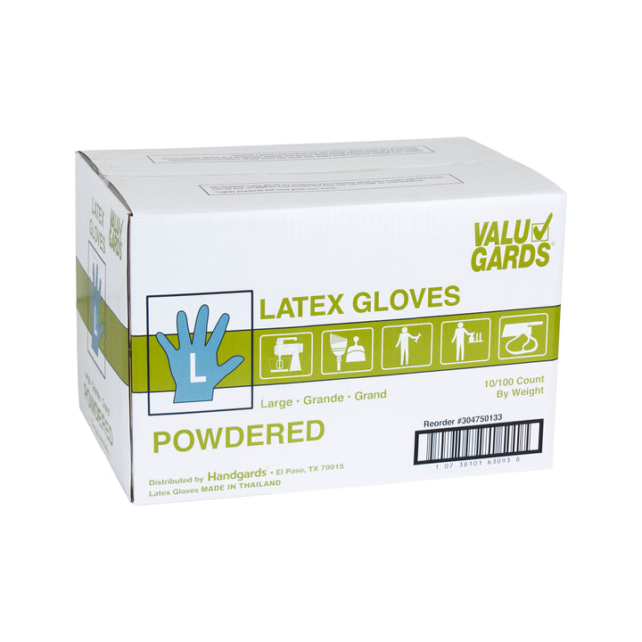 Valugards Latex Powdered Large Glove-100 Each-100/Box-10/Case