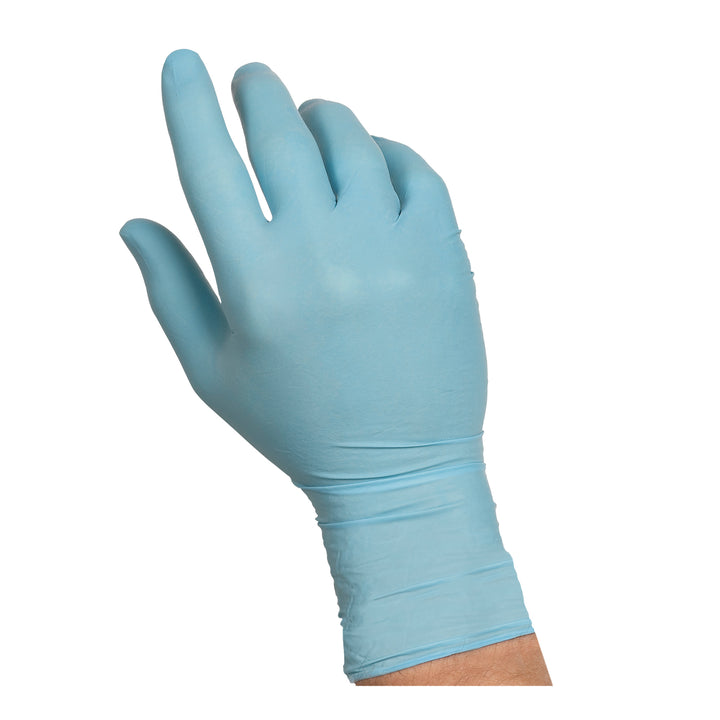 Handgards Naturalfit Powder Free Blue Medium Nitrile Glove-100 Each-100/Box-4/Case