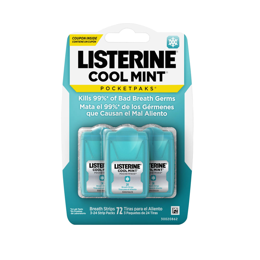 Listerine Cool Mint Pocketpaks-72 Count-6/Box-6/Case