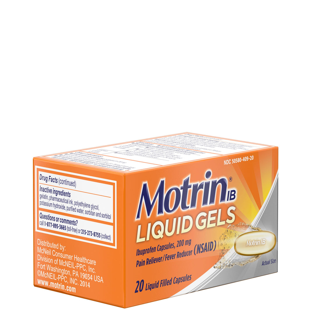 Motrin Liquid Gels-20 Count-6/Box-4/Case