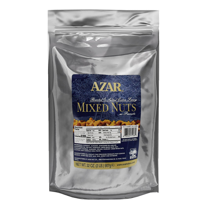Azar Roasted Salted Extra Fancy Nut No Peanut Mix-2 lb.-3/Case