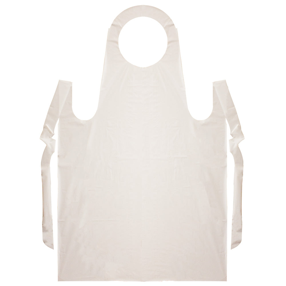 Neatgards Heavy Duty Embossed White Poly Apron-100 Each-100/Box-1/Case