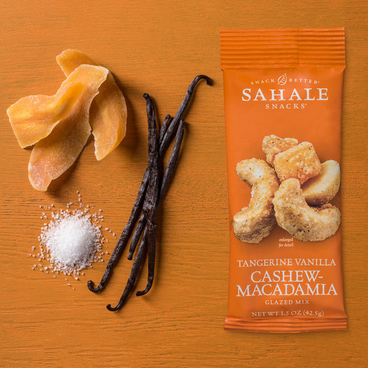 Sahale Cashew Tangerine Vanilla Macadamia Glazed-1.5 oz.-18/Case