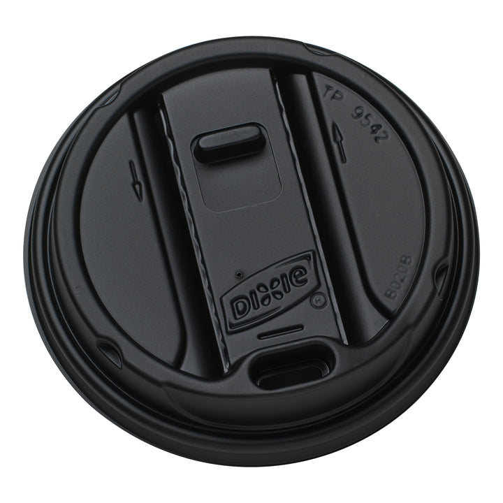 Dixie Black Smart Top Reclosable Dome Lid Fits 12 And 16 oz. Hot Cup-100 Count-10/Case