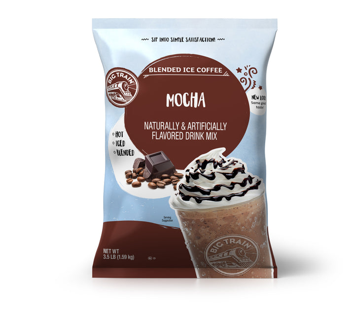 Big Train Mocha Blended Ice Coffee Mix-3.5 lb.-5/Case