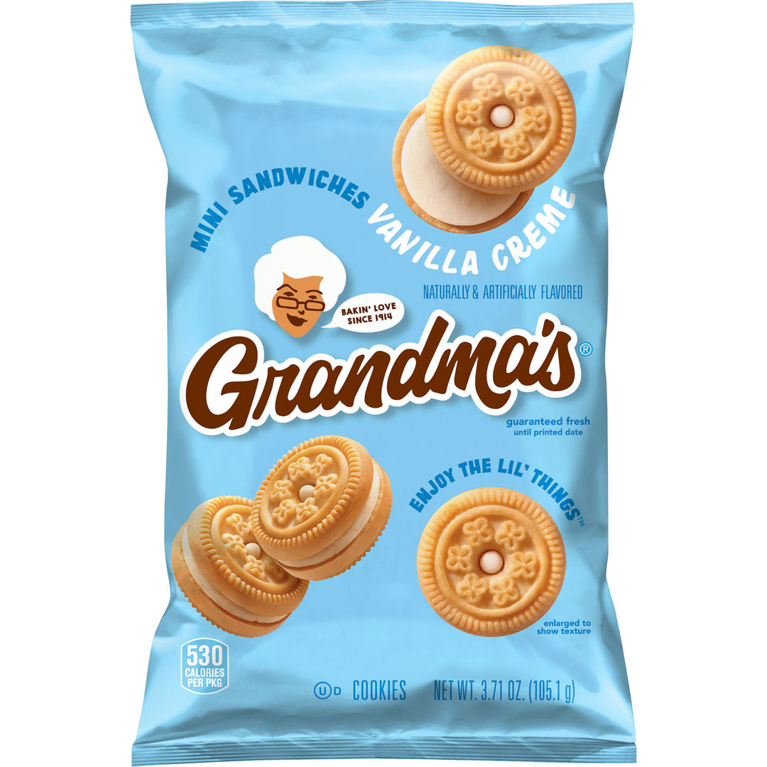 Grandma's Individually Wrapped Mini Vanilla Creme Cookies-3.71 oz.-24/Case