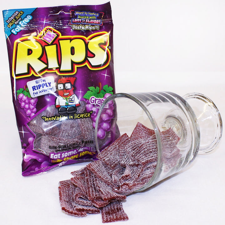 Rips Bite Size Grape Pieces Peg Bag-4 oz.-12/Case