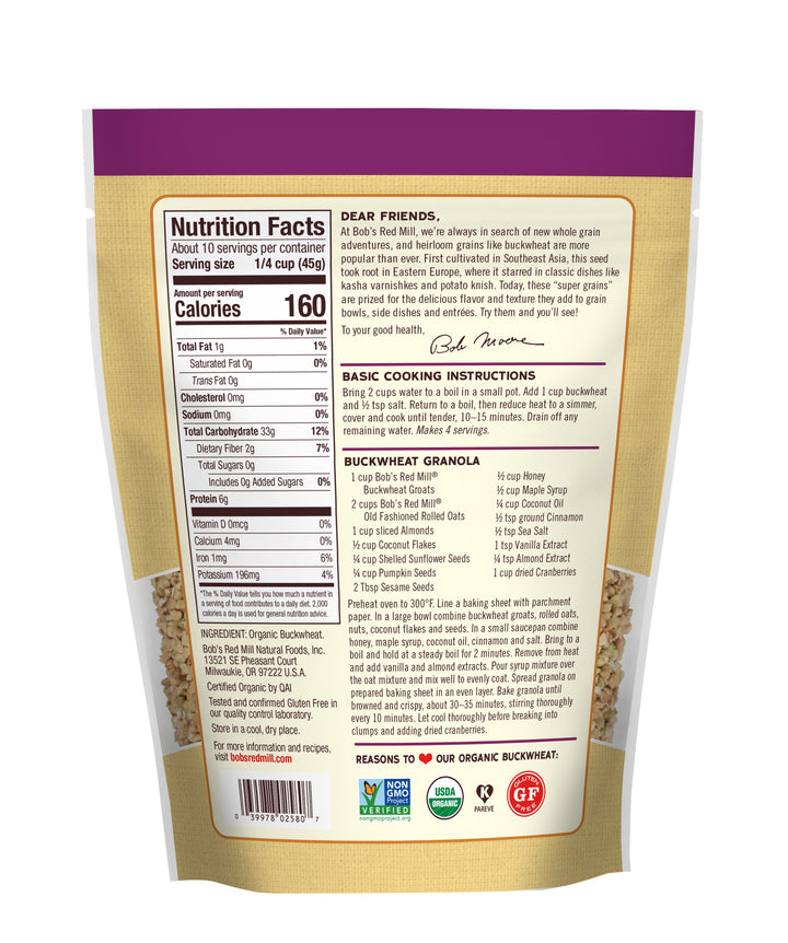Bob's Red Mill Natural Foods Inc Buckwheat Organic-16 oz.-4/Case