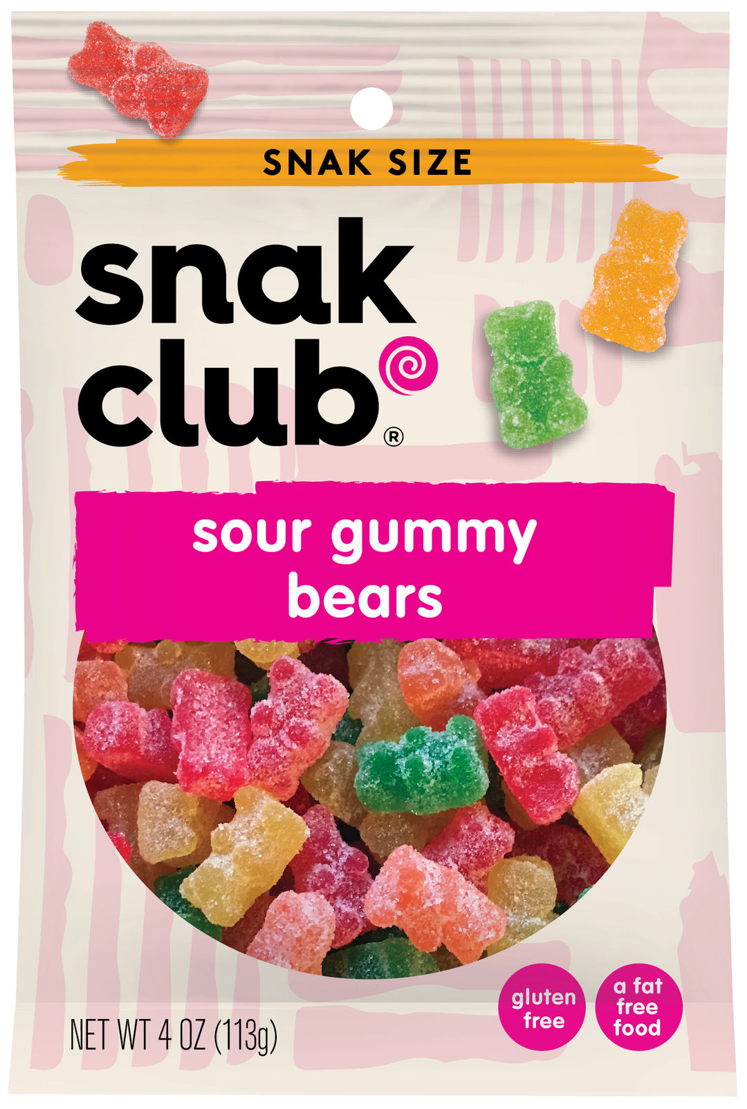Snak Club Century Snacks Sour Gummy Worms-4 oz.-12/Case