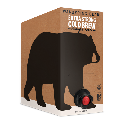 Wandering Bear Coffee Straight Black Cold Brew Coffee-96 fl oz.-3/Case