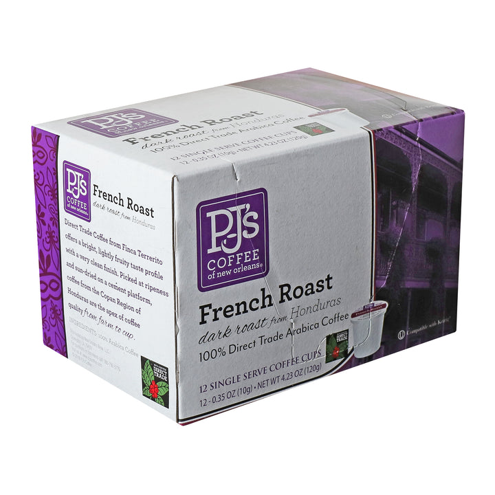Pj's Coffee Of New Orleans French Roast Single Serve-12 Count-6/Case