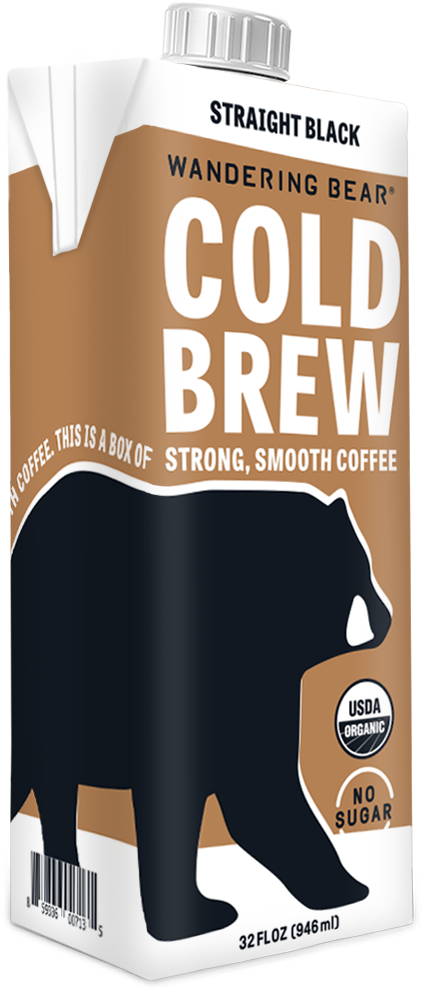 Wandering Bear Coffee Straight Black Cold Brew-32 fl oz.-6/Case