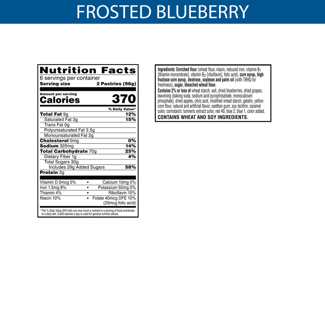 Kellogg's Pop-Tart Frosted Blueberry Two Count-3.3 oz.-6/Box-12/Case