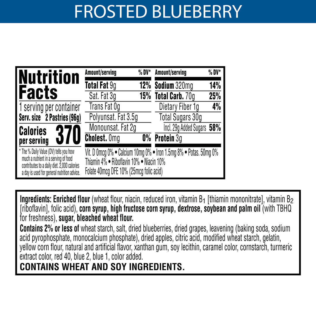 Kellogg's Pop-Tart Frosted Blueberry Two Count-3.3 oz.-6/Box-12/Case