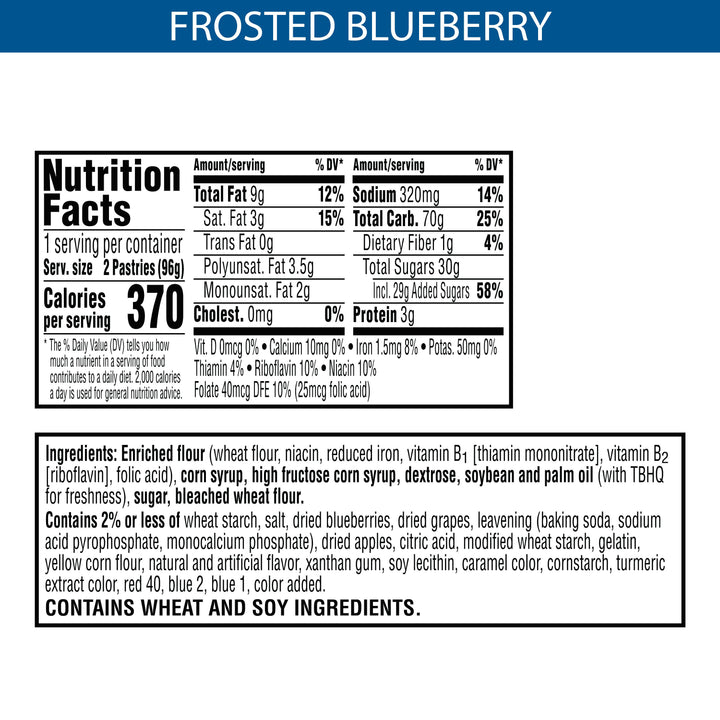 Kellogg's Pop-Tart Frosted Blueberry Two Count-3.3 oz.-6/Box-12/Case