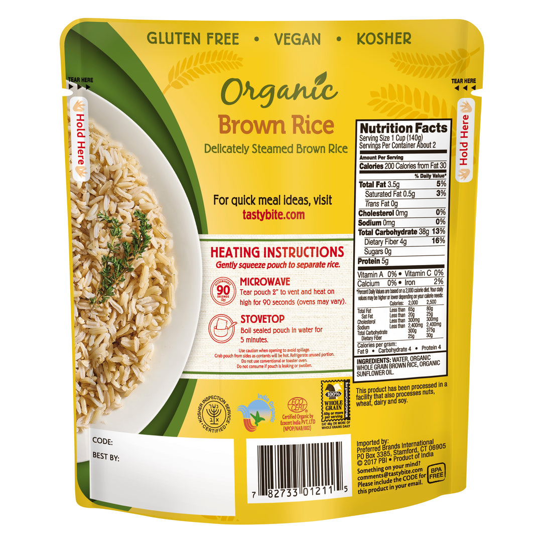Tasty Bite Organic Brown Rice-8.8 oz.-12/Case