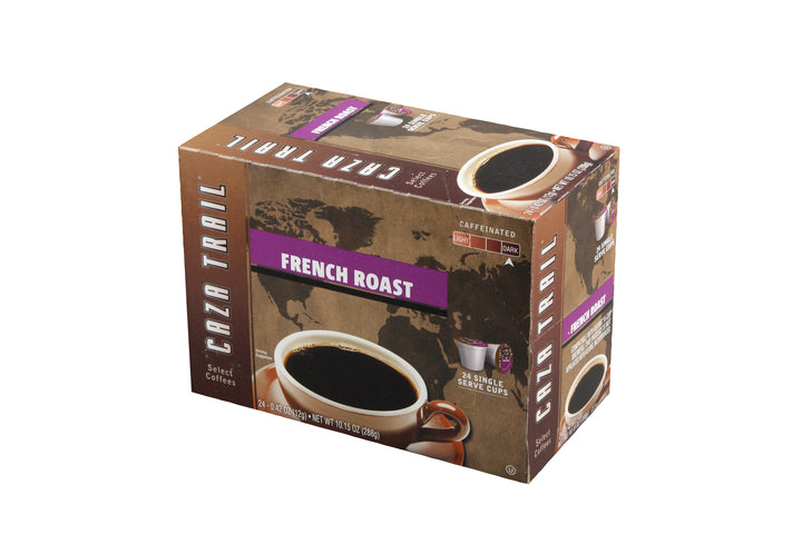 Caza Trail Coffee French Roast Single Service Brewing Cup-24 Each-4/Case