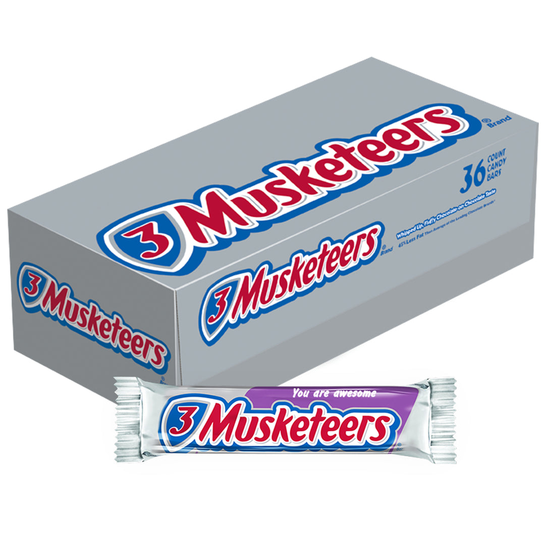 3 Musketeers Chocolate Candy Bar-1.92 oz.-36/Box-10/Case