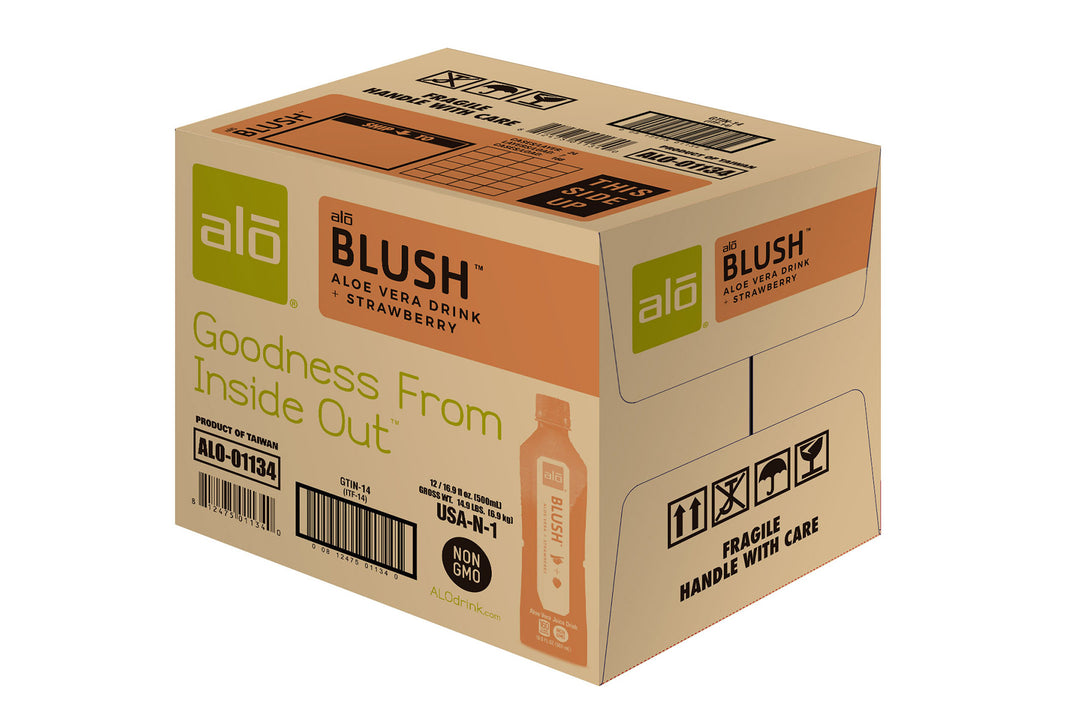 Alo Drink Blush Aloe Vera Plus Strawberry-16.9 oz.-12/Case