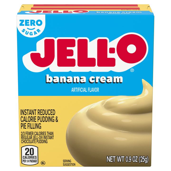Jell-O Sugar Free Fat Free Banana Cream Flavored Instant Pudding Mix-0.9 oz.-24/Case