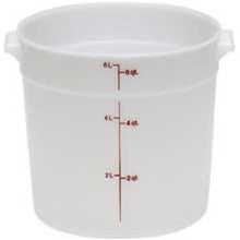 Cambro Plastic Round 4 Quart White Poly Container-1 Each