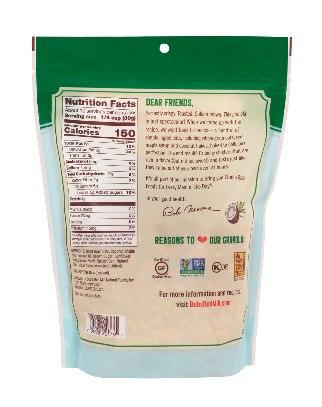 Bob's Red Mill Natural Foods Inc Coconut Spice Granola-11 oz.-6/Case