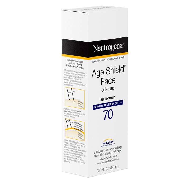 Neutrogena Age Shield Face Sunscreen Spf70 Lotion-3 fl oz.-3/Box-4/Case